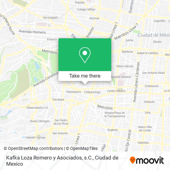 Mapa de Kafka Loza Romero y Asociados, s.C.