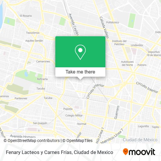 Fenary Lacteos y Carnes Frías map