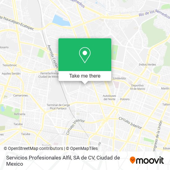 Mapa de Servicios Profesionales Alfil, SA de CV