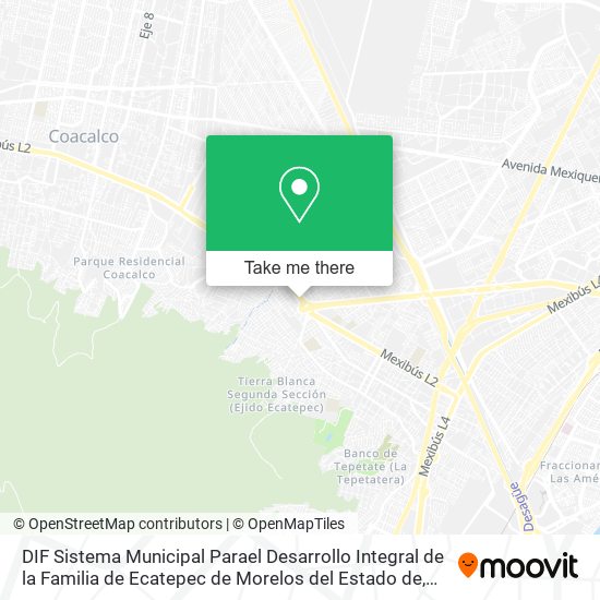 DIF Sistema Municipal Parael Desarrollo Integral de la Familia de Ecatepec de Morelos del Estado de map