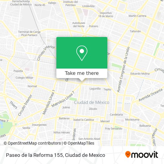 Paseo de la Reforma 155 map