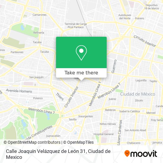 Mapa de Calle Joaquín Velázquez de León 31