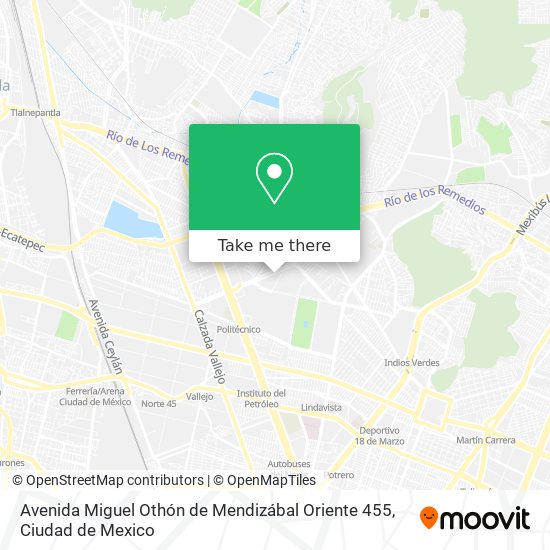 Avenida Miguel Othón de Mendizábal Oriente 455 map