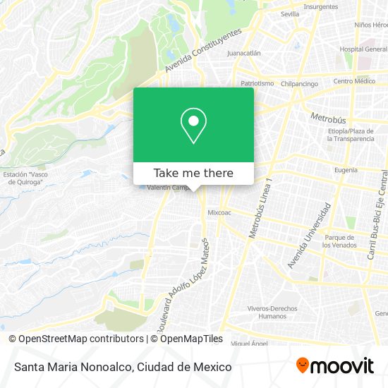 Mapa de Santa Maria Nonoalco