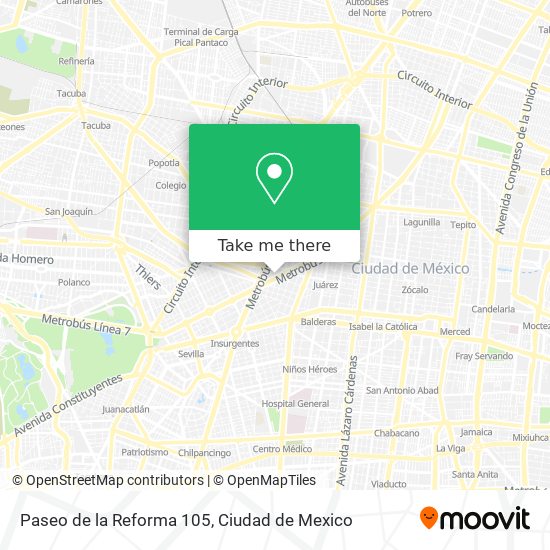 Paseo de la Reforma 105 map