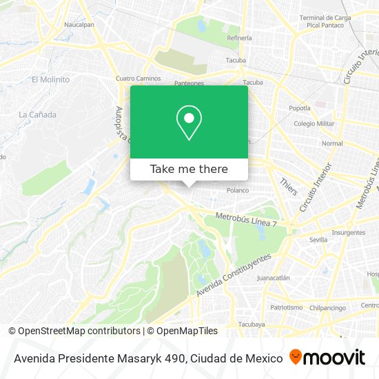 Mapa de Avenida Presidente Masaryk 490