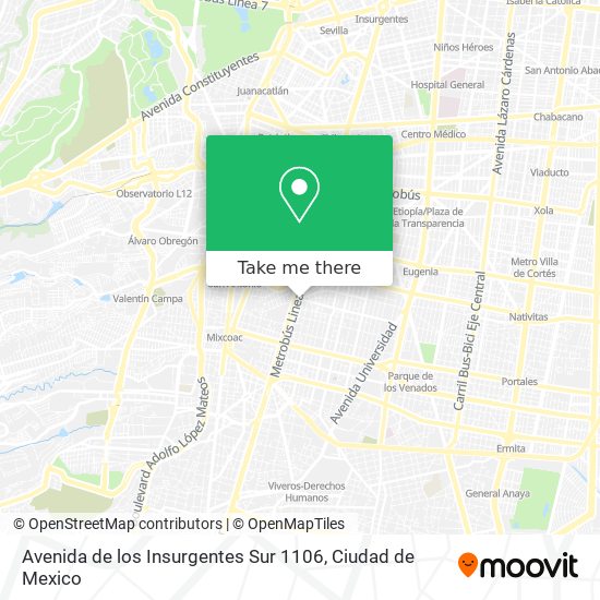 Avenida de los Insurgentes Sur 1106 map