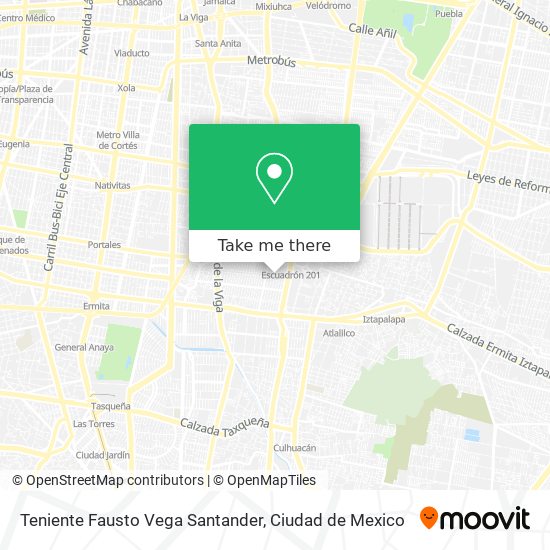 Mapa de Teniente Fausto Vega Santander