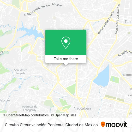 Mapa de Circuito Circunvalación Poniente