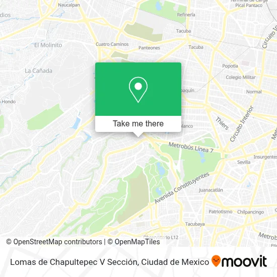 Lomas de Chapultepec V Sección map