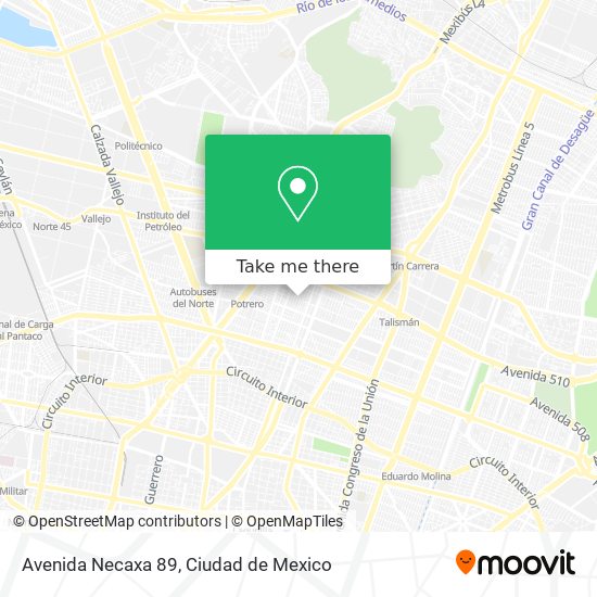 Mapa de Avenida Necaxa 89