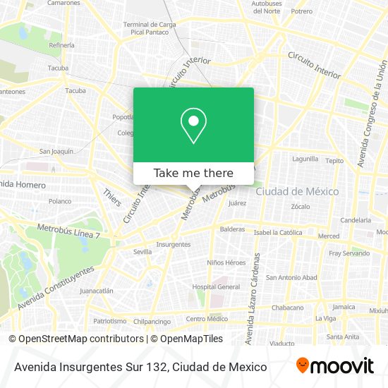 Avenida Insurgentes Sur 132 map