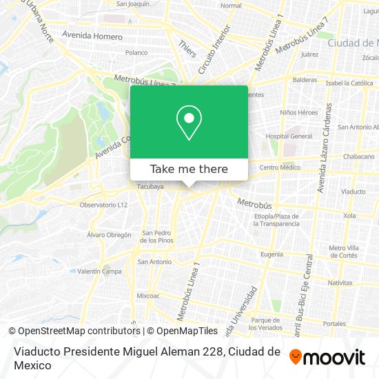 Viaducto Presidente Miguel Aleman 228 map