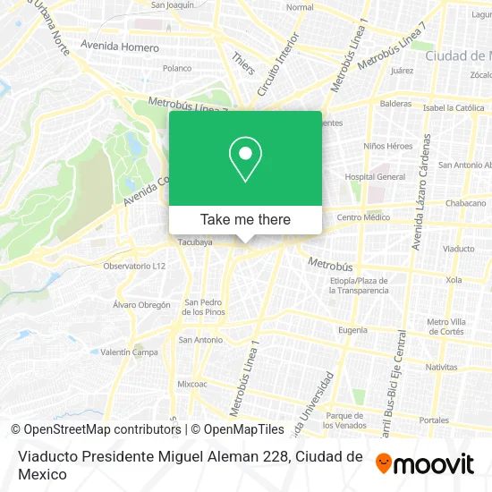 Mapa de Viaducto Presidente Miguel Aleman 228