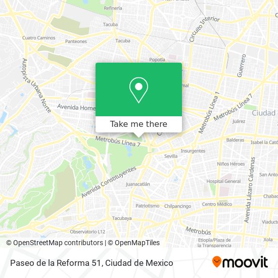 Paseo de la Reforma 51 map