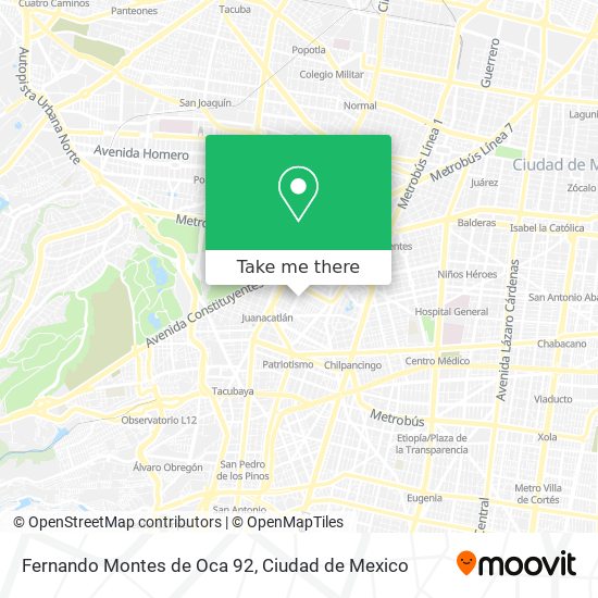 Fernando Montes de Oca 92 map