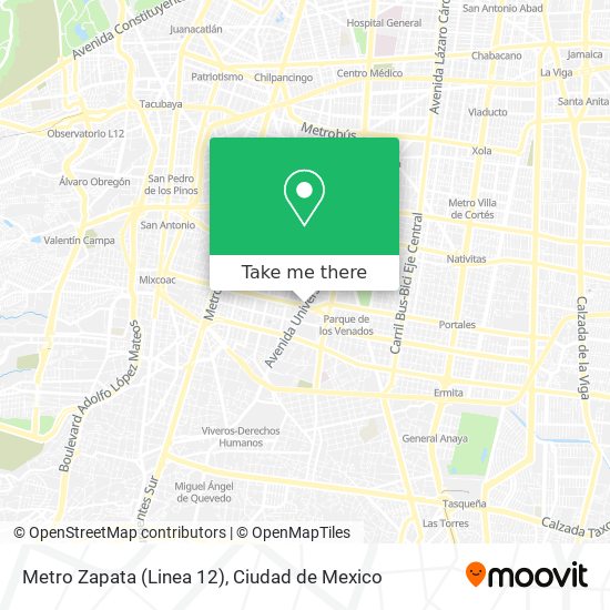 Metro Zapata (Linea 12) map