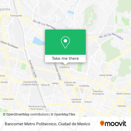 Mapa de Bancomer Metro Politecnico