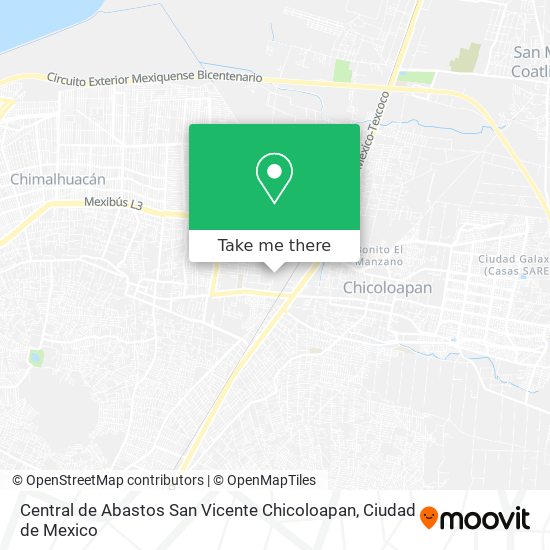 Mapa de Central de Abastos San Vicente Chicoloapan