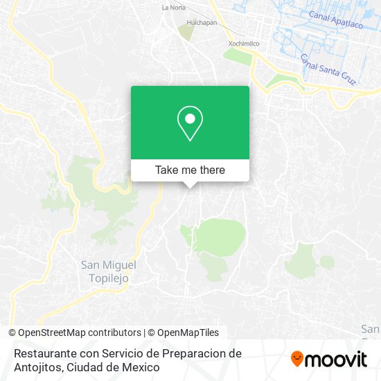 Mapa de Restaurante con Servicio de Preparacion de Antojitos