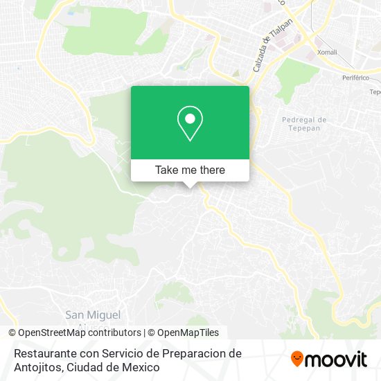 Mapa de Restaurante con Servicio de Preparacion de Antojitos