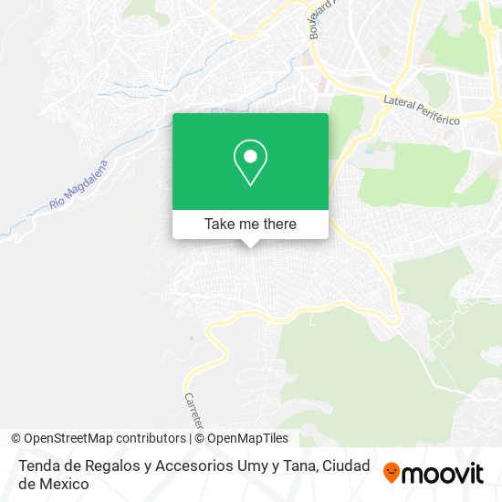 Mapa de Tenda de Regalos y Accesorios Umy y Tana