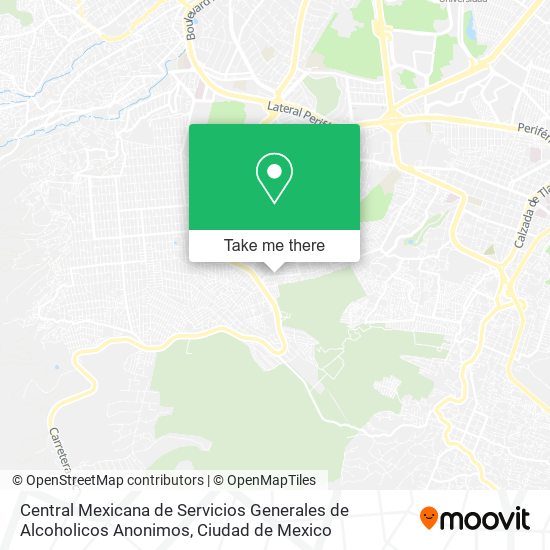 Central Mexicana de Servicios Generales de Alcoholicos Anonimos map