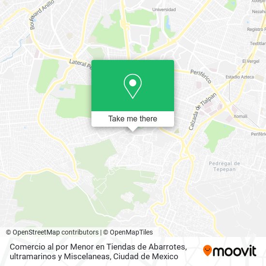 Comercio al por Menor en Tiendas de Abarrotes, ultramarinos y Miscelaneas map