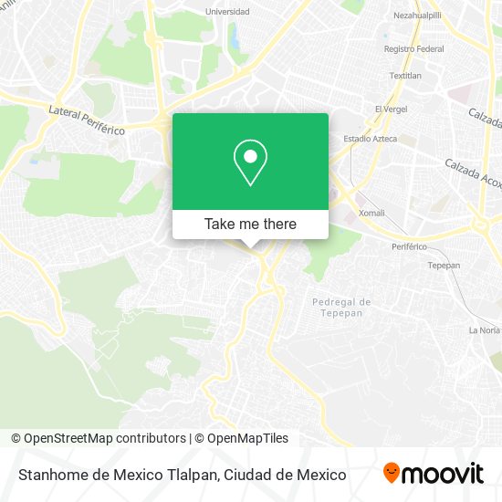 Stanhome de Mexico Tlalpan map