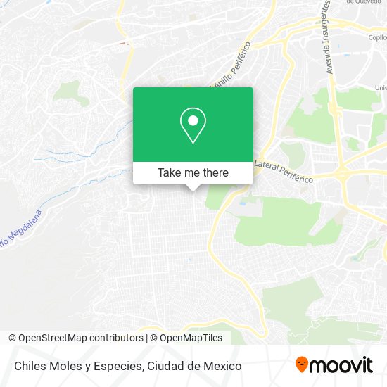 Mapa de Chiles Moles y Especies