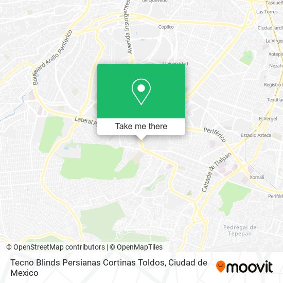 Mapa de Tecno Blinds Persianas Cortinas Toldos