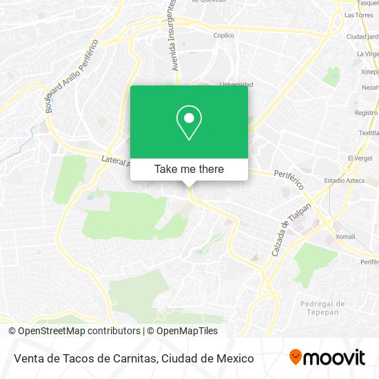 Mapa de Venta de Tacos de Carnitas