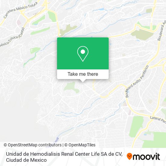 Unidad de Hemodialisis Renal Center Life SA de CV map