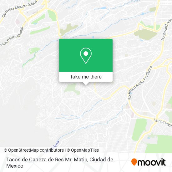 Mapa de Tacos de Cabeza de Res Mr. Matiu