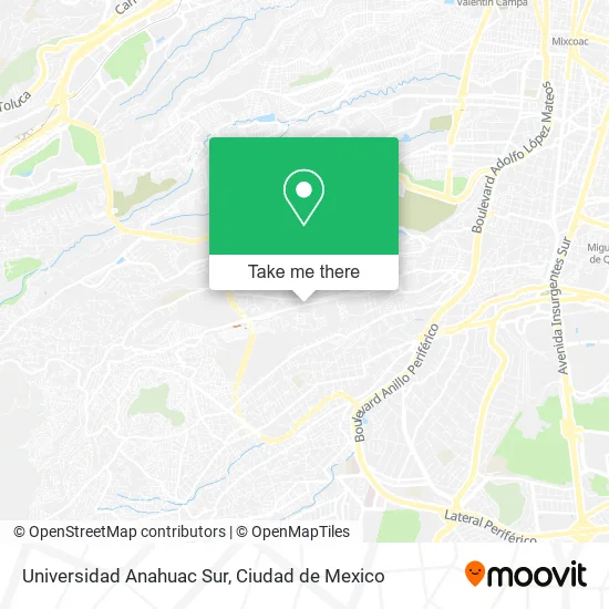 Universidad Anahuac Sur map