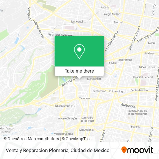 Venta y Reparación Plomería map