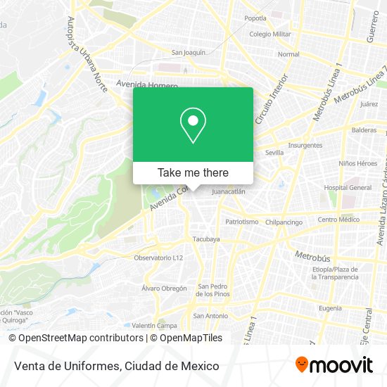 Venta de Uniformes map