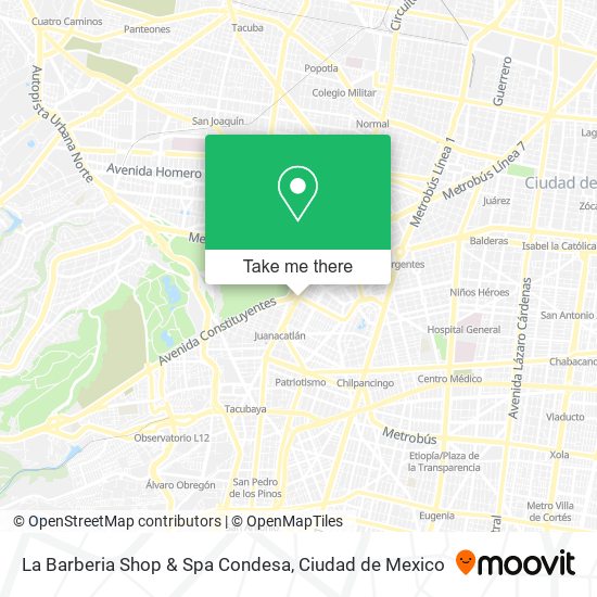 Mapa de La Barberia Shop & Spa Condesa