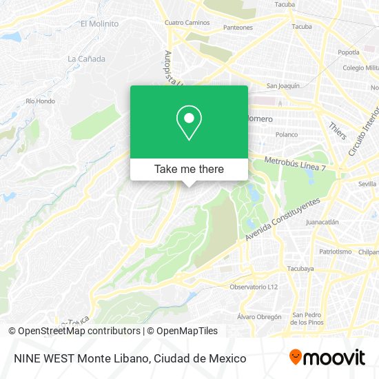 NINE WEST Monte Libano map