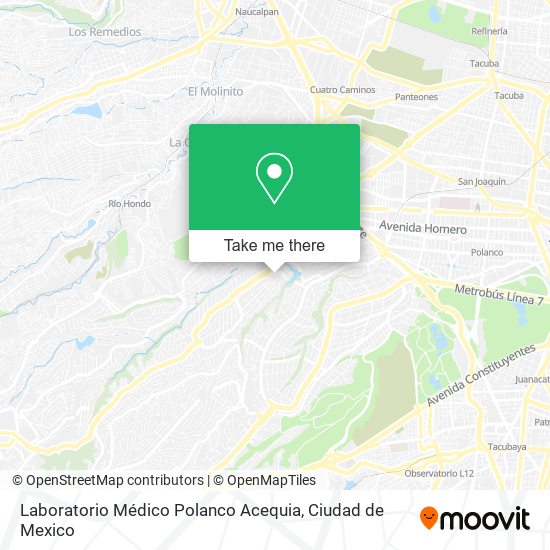 Mapa de Laboratorio Médico Polanco Acequia