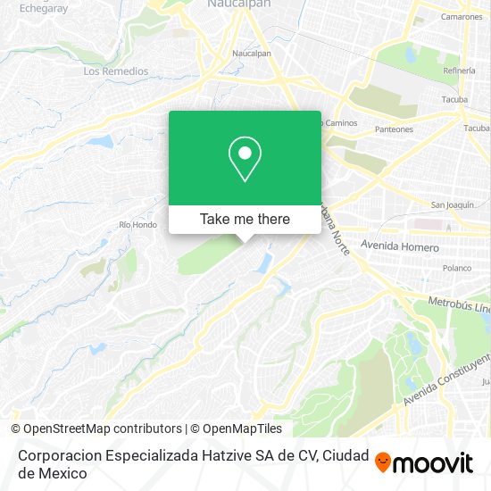 Mapa de Corporacion Especializada Hatzive SA de CV