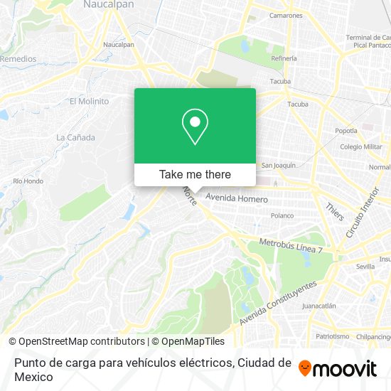 Mapa de Punto de carga para vehículos eléctricos