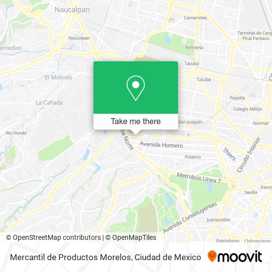 Mapa de Mercantil de Productos Morelos