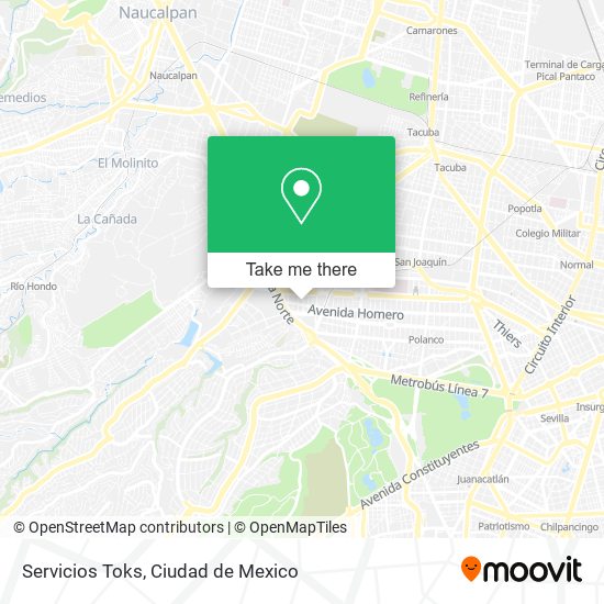 Servicios Toks map