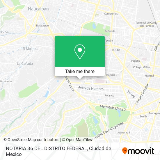 NOTARIA 36 DEL DISTRITO FEDERAL map