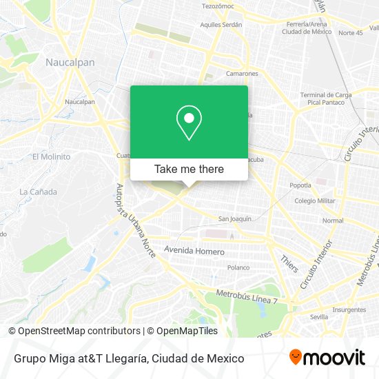 Mapa de Grupo Miga at&T Llegaría