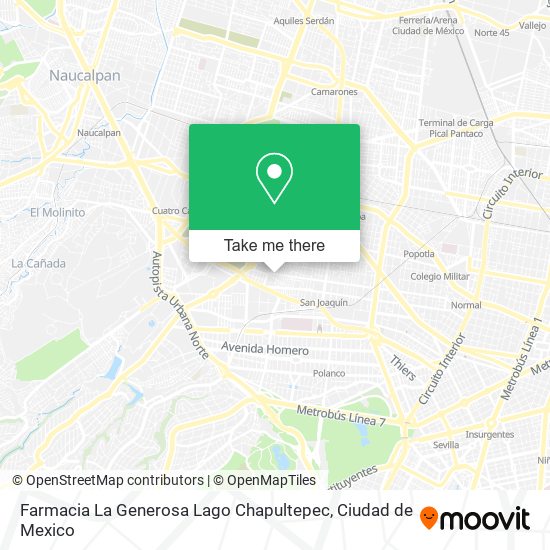 Mapa de Farmacia La Generosa Lago Chapultepec