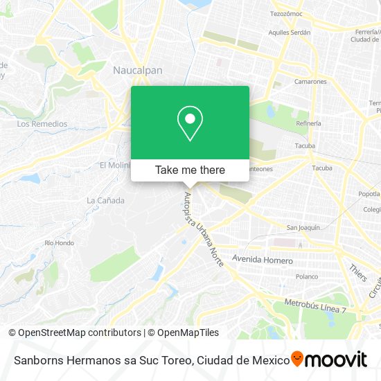 Sanborns Hermanos sa Suc Toreo map