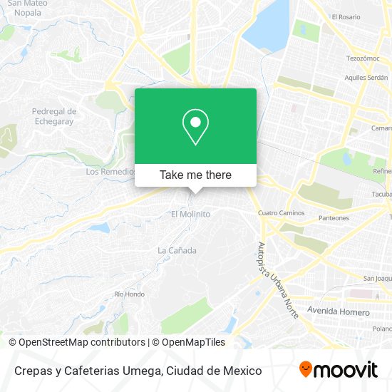 Mapa de Crepas y Cafeterias Umega