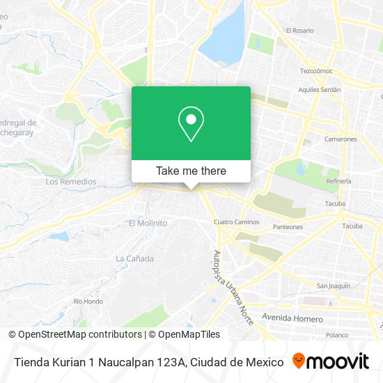 Tienda Kurian 1 Naucalpan 123A map